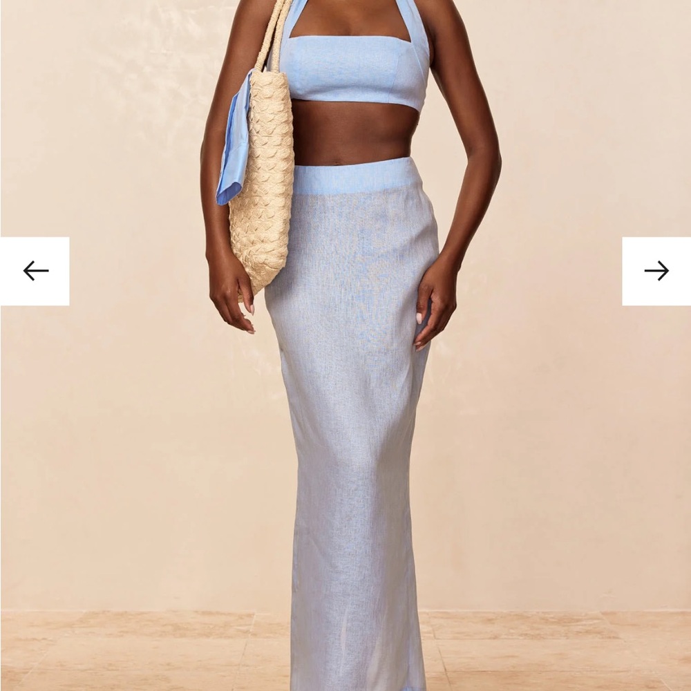 Monday Swimwear Fontelina Sky Linen Size P Skirt